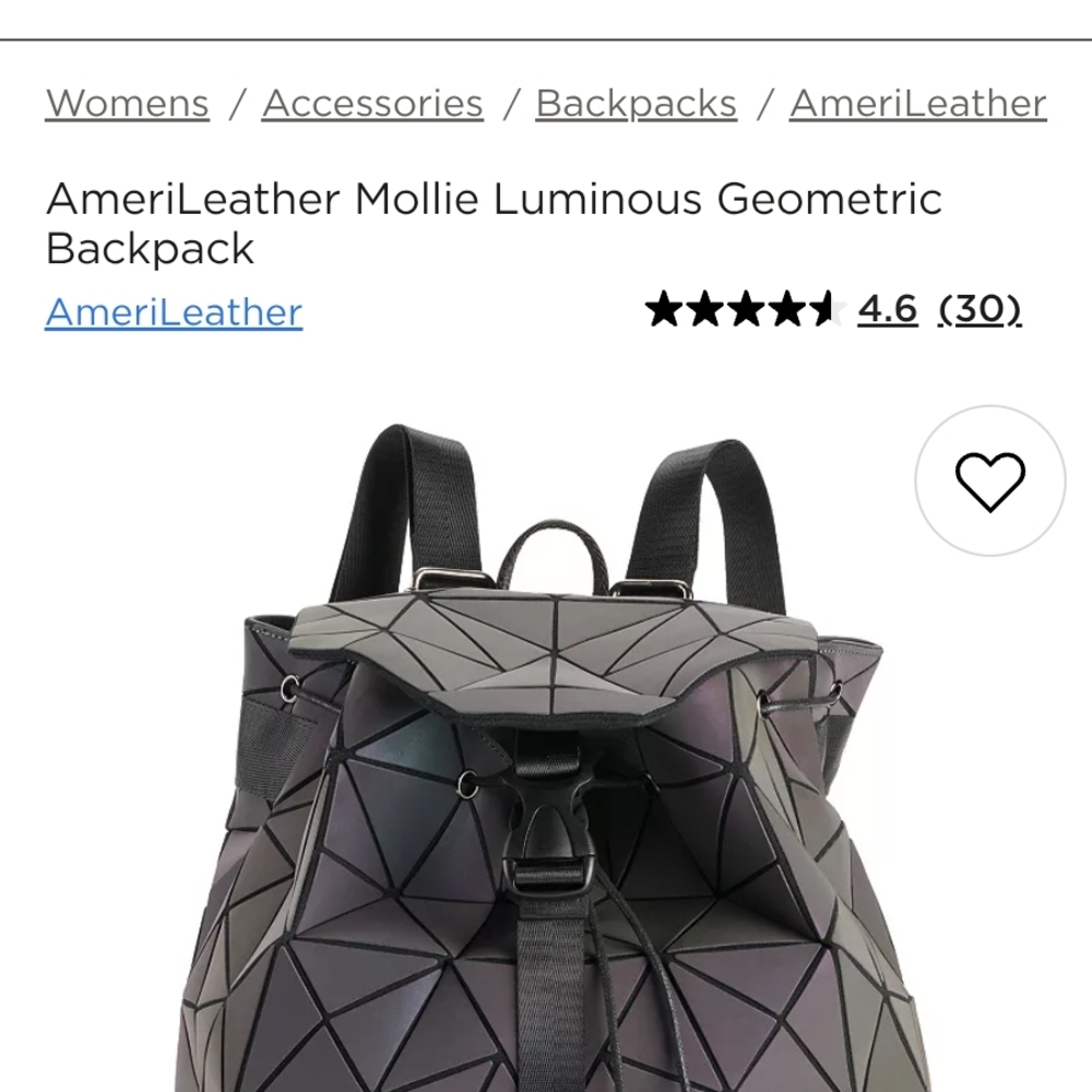 Geometric Black Backpack - Picture 5 of 7